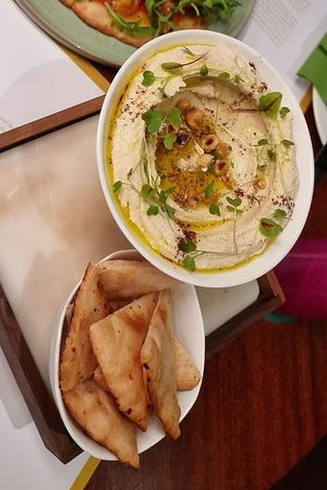 Classic hummus with za’atar & orange oil at Cultivate Cafe in Central Singapore