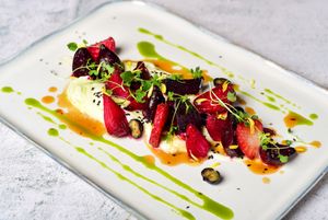 Raw Beetroot, Pecan Nuts at Cultivate Cafe in Central Singapore