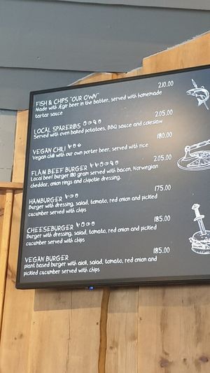 Menu at Furukroa in Flaam