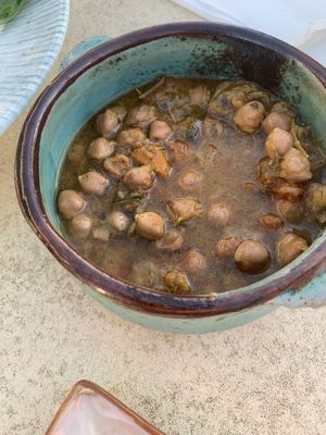 Chick peas in lemon   at Oromedon in Kos