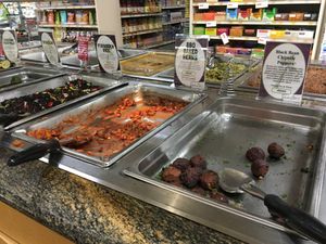 Hot food bar at closing time  at Concord Food Co-op in Concord