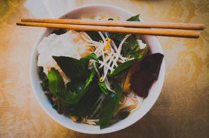 Vegetables and tofu pho! at Tinh Quan in Hue
