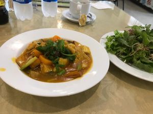 Curried tofu  at Tinh Quan in Hue