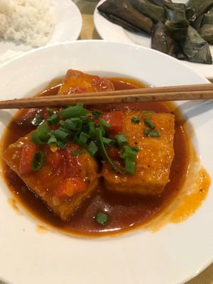 Stuffed sweet & sour tofu at Tinh Quan in Hue