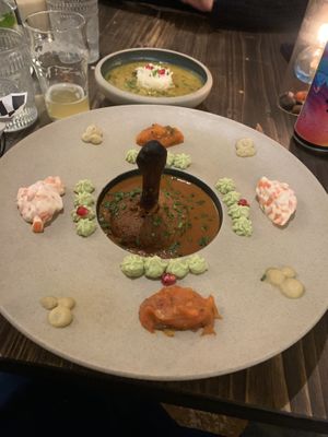 ‘Lamb’ shank (almost scarily authentic) - so tastyy  at Késarum in Southampton