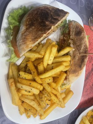 Large portion burgers in local bread  at Black Pearl Snack Bar in Funchal