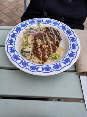 Riz crémeux et rôti de lentilles at Mariposas in Marseille