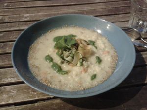 Vegan risotto with ginger at Mariposas in Marseille