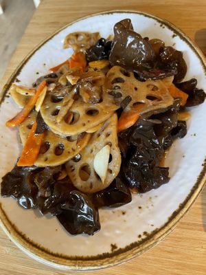 Black fungus and lotus   at Bamboo Inn in North West London
