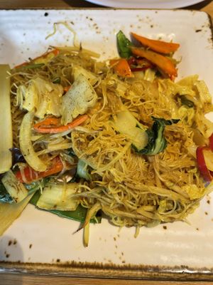 Veg Singapore noodles  at Bamboo Inn in North West London
