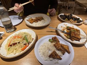 Shredded potatoes, tofu, and black fungus with lotus root #Veganuary at Bamboo Inn in North West London