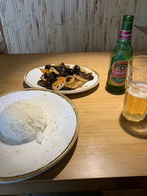 Mushrooms and lotus root  at Bamboo Inn in North West London