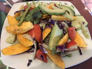 Papagayo Raw Vegan Salad made with oil free lemon & pepper dressing. Hands down, THE BEST salad I have had in my life!!!! at El Papagayo in Carmichael