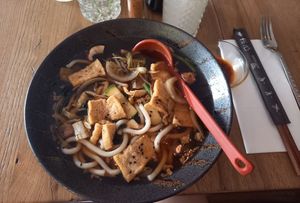 Vegane Udonsuppe mit Tofu at Konoha in Furth