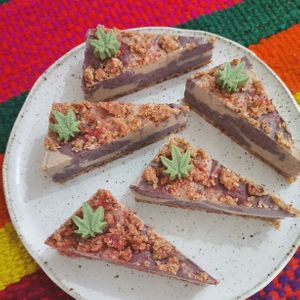 Blueberry-Banana slice (420 special edition) at Gurú Verde in Urubamba