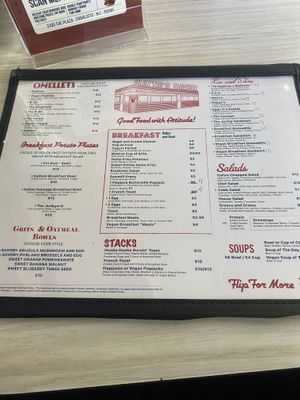 THE menu  at Mattie's Diner in Charlotte