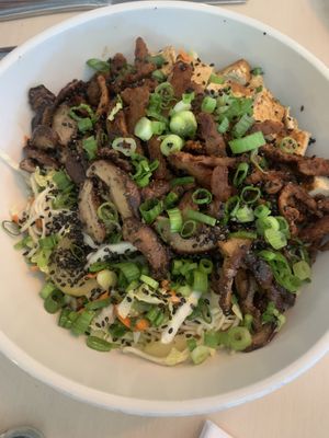 Somen noodle salad with mushrooms & tofu - bomb!  at Kau Kau in Sacramento