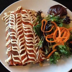 raw enchiladas at Body Cafe in Santa Fe
