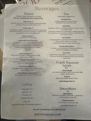   at Body Cafe in Santa Fe