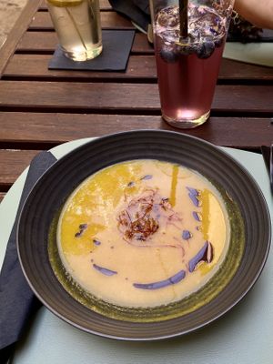 Carrot ginger soup  at Ma'Rinas - Veggiezz in Karlsruhe