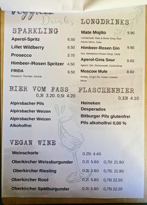 Menu page at Veggiezz at Ma'Rinas - Veggiezz in Karlsruhe