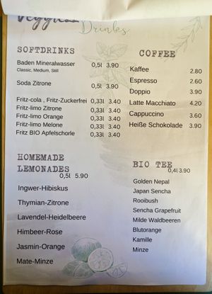 Menu page at Veggiezz at Ma'Rinas - Veggiezz in Karlsruhe