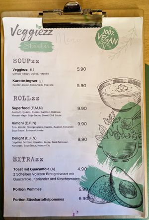 Menu page at Veggiezz at Ma'Rinas - Veggiezz in Karlsruhe