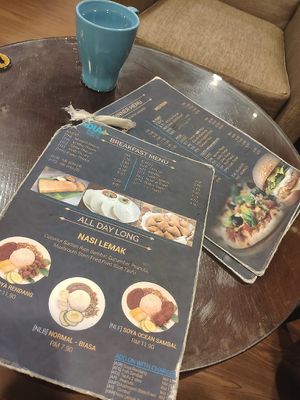 Breakfast and All Day page; the Nasi Lemak at the bottom are all vegan. at Nadia Vege Cafe in Kuala Lumpur