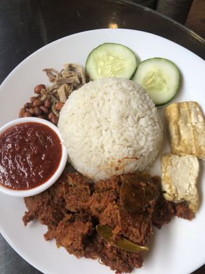 Soya rendang Nasi Lemak   at Nadia Vege Cafe in Kuala Lumpur