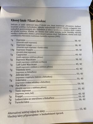 Menu  at Bistro Cafè Linden in Namest Na Hane