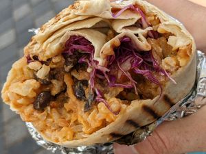 Black bean and sweet potato burrito at Vital Foods in Copenhagen