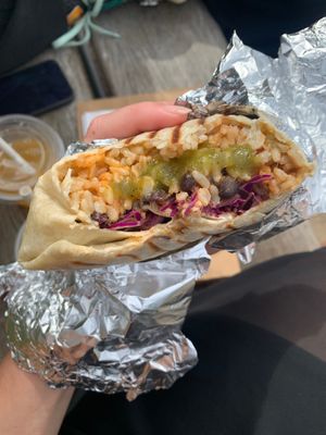 Black bean burrito with cilantro sauce  at Vital Foods in Copenhagen