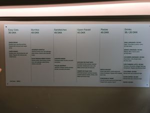 Menu  at Vital Foods in Copenhagen