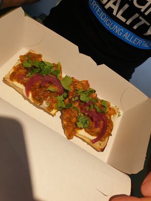 Hummus with beans at Vital Foods in Copenhagen