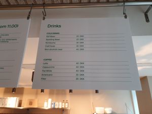 Menu at Vital Foods in Copenhagen