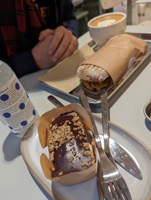 Banana bread and sandwich at Vital Foods in Copenhagen