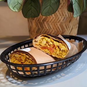 Vegan Tofu Scramble Burrito at Vital Foods in Copenhagen