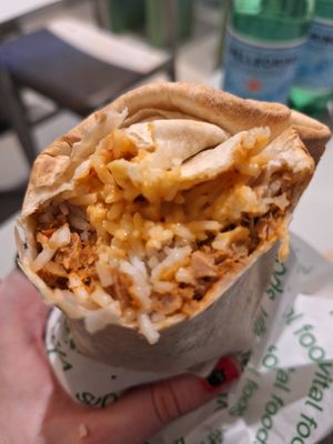 Inside jackfruit burrito #Veganuary at Vital Foods in Copenhagen