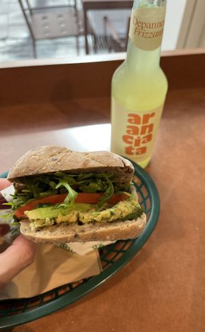 Chickpea smash sandwich   at Vital Foods in Copenhagen