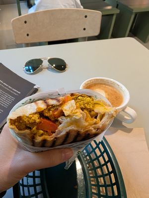 Scrambled tofu burrito at Vital Foods in Copenhagen