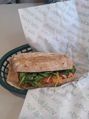 Jackfruit sandwich at Vital Foods in Copenhagen