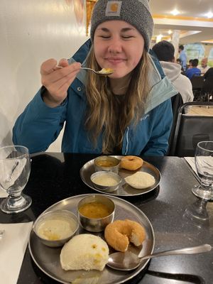 Vada and Idli with Sambar and Coconut Chutney  at Udupi Palace in Toronto