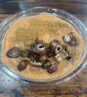 Carrot cake smoothie bowl (comes with granola, but I got it on the side) 🤍🌱  at Clean Juice in Raleigh