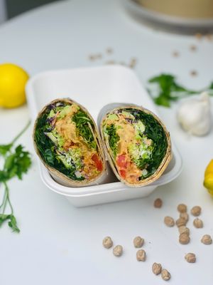 Kale Garbanzo Wrap at Plant Daddy's Kitchen in Oceanside