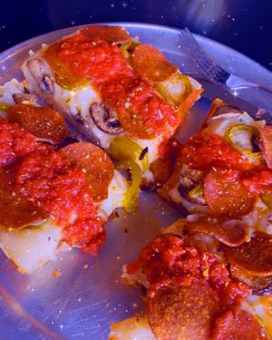 My hungry self starting eating before I remembered to take the picture!   at Via 313 Pizza in Cedar Park