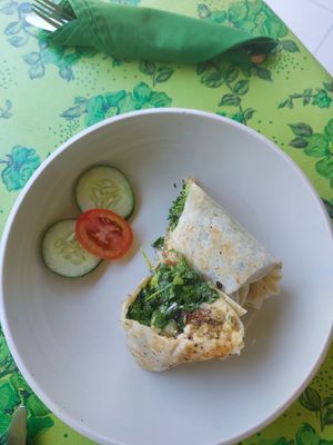 Falafel wrap at Akar Cafe in Lovina