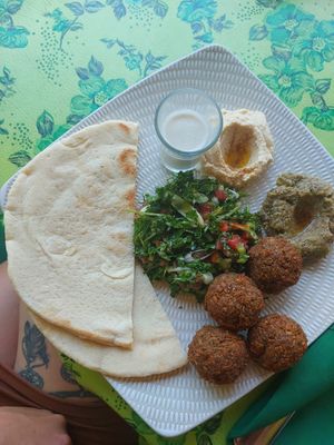 Falafel plate at Akar Cafe in Lovina