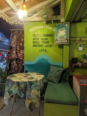 Inside detail at Akar Cafe in Lovina