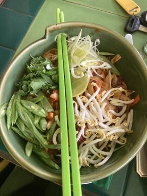 spicy noodles   at Akar Cafe in Lovina