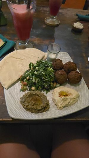Middle eastern plate at Akar Cafe in Lovina